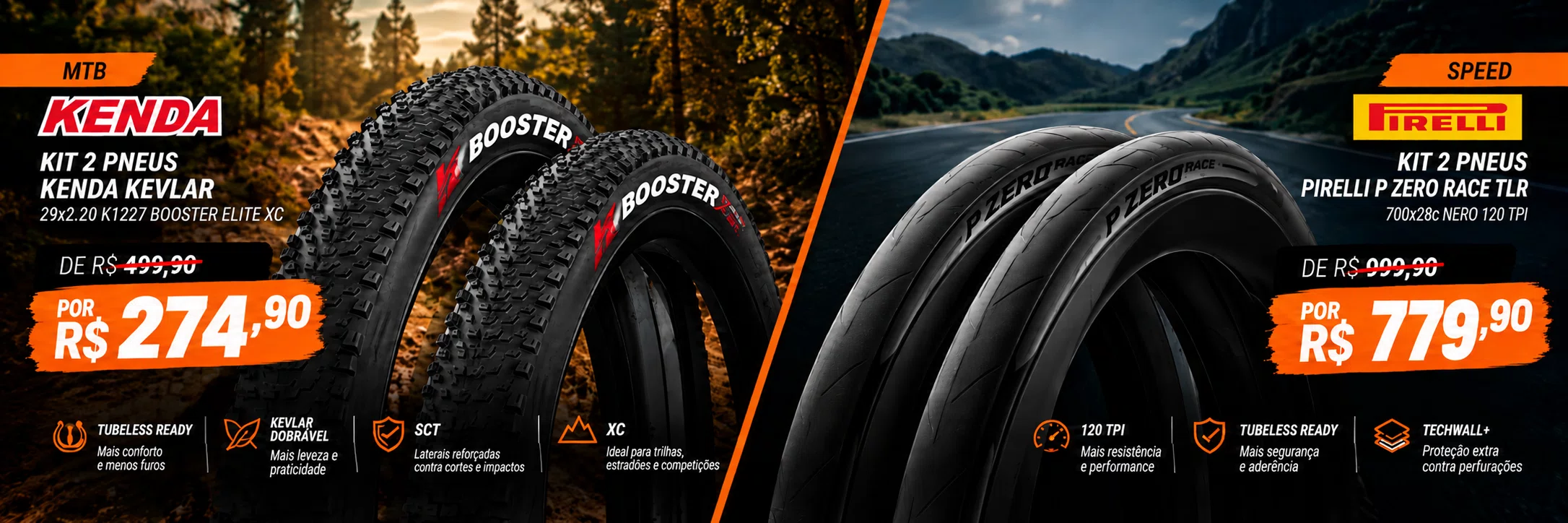Kit Pneus Kenda & Pirelli 