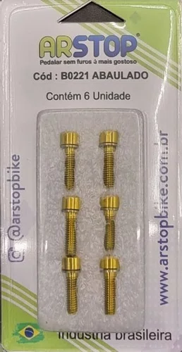 Parafusos Titânio p/Fixar Mesa/Guidão ABAULADO Dourado 6un