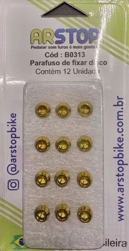 Parafuso Titânio P/ Disco De Freio Arstop - 12 un. - Dourado