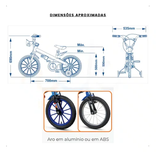 BICICLETA INFANTIL ARO 16 HOT WHEELS PRETO/LARANJA/AZUL
