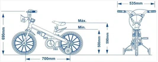 BICICLETA NATHOR ARO 16 CAPITAO AMERICA AZUL/VERMELHA