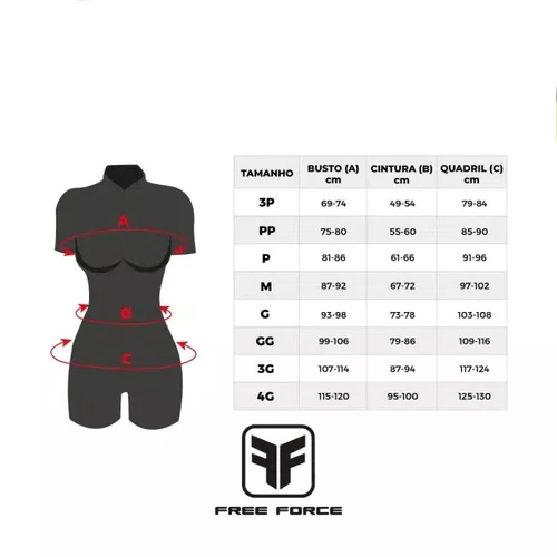 BRETELLE FREE FORCE 3/4 FEMININA TRAINING PRETO