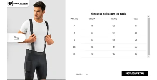 BRETELLE FREE FORCE MASCULINO ENDURANCE PRETO
