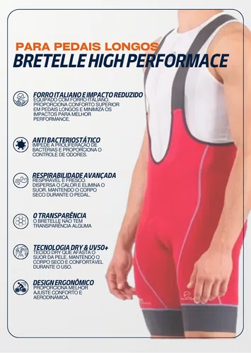 Bretelle Mauro Ribeiro High Performance Vermelho Masculino