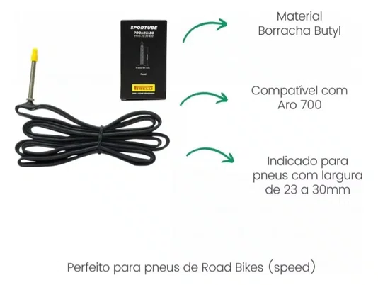 CAMARA PIRELLI 700X23/30 SPORTUBE PRESTA 60MM