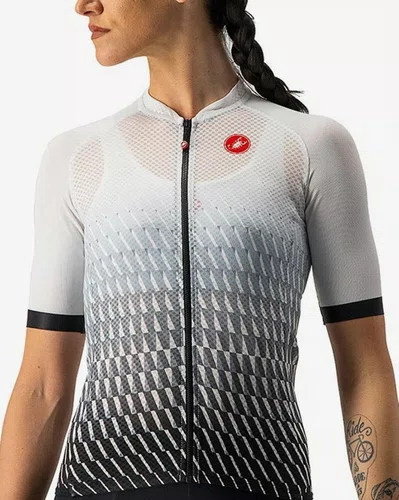 Camisa Ciclismo Castelli Feminino Climber's 2.0 Branco/Preto