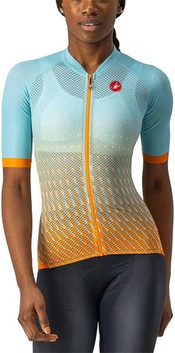 Camisa Ciclismo Castelli Feminino Climber's 2.0 Laranja/Azul