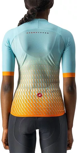 Camisa Ciclismo Castelli Feminino Climber's 2.0 Laranja/Azul