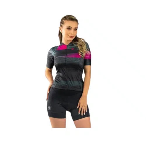 Camisa Ciclismo Free Force Feminina Basic Schocking Chumbo