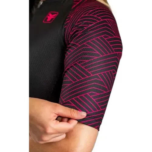 Camisa Ciclismo Free Force Feminina Basic Spinel Preto/Rosa