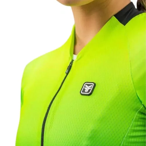 Camisa Ciclismo Free Force Feminina Start All Fit Green-Blue