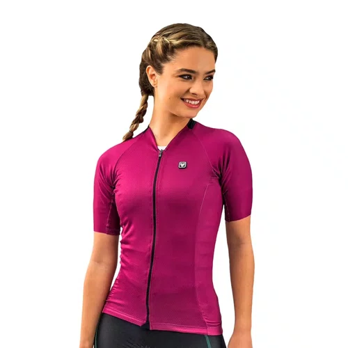 Camisa Ciclismo Free Force Feminina Start All Fit Wine Roxa