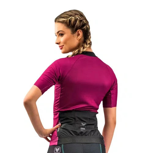 Camisa Ciclismo Free Force Feminina Start All Fit Wine Roxa