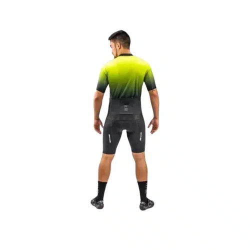 Camisa Ciclismo Free Force Masculina Start All Fit Yellow-Black Gradient Preto/Amarelo Fluor