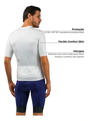 Camisa Ciclismo Free Force Masculina Training Branco