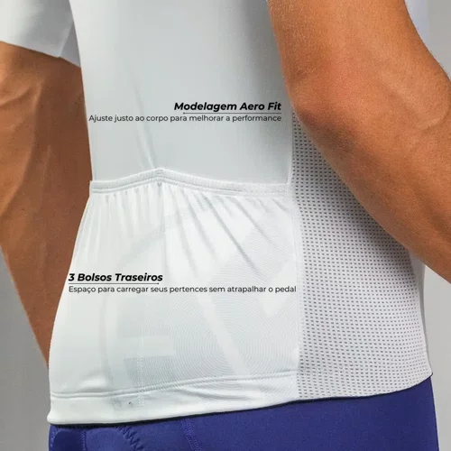 Camisa Ciclismo Free Force Masculina Training Branco
