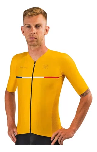 Camisa Ciclismo Free Force Masculina Training Tour Amarela
