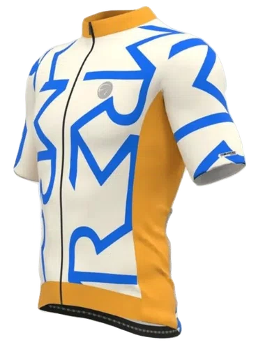 Camisa Ciclismo Mauro Ribeiro Masculina Identite Branca/Amarelo