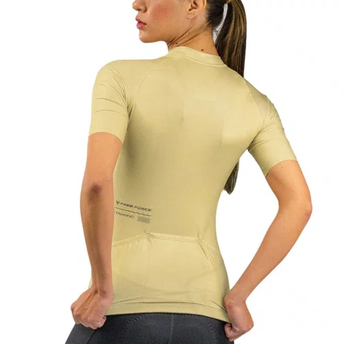 Camisa de Ciclismo Free Force Training Sand Feminina Bege