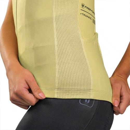 Camisa de Ciclismo Free Force Training Sand Feminina Bege