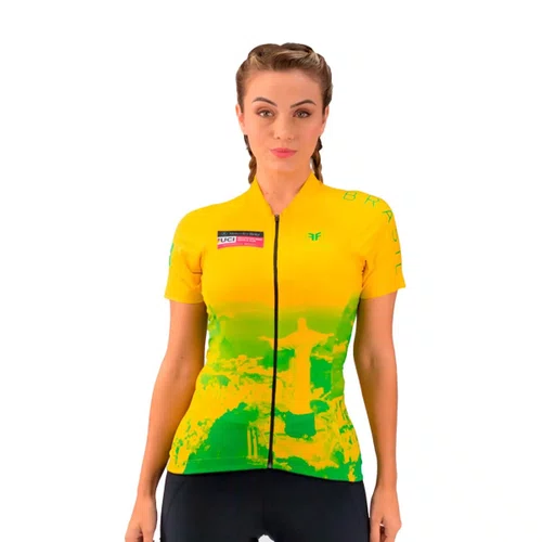 Camisa Free Force Ciclismo Feminina Start Rio Amarela