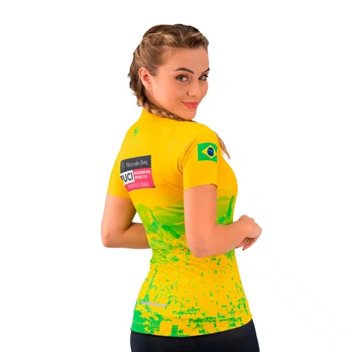 Camisa Free Force Ciclismo Feminina Start Rio Amarela