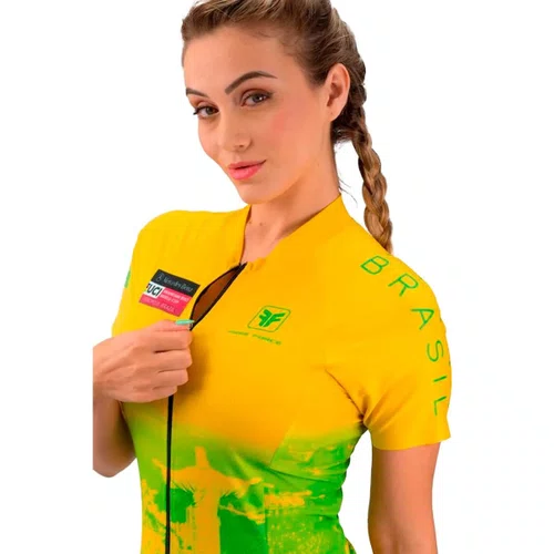 Camisa Free Force Ciclismo Feminina Start Rio Amarela