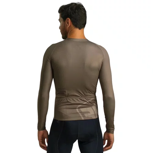 Camisa Free Force Masculina Training Manga Longa Marrom
