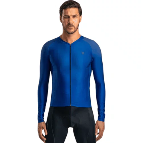 Camisa Free Force Masculina Training Manga Longa Ocean Azul