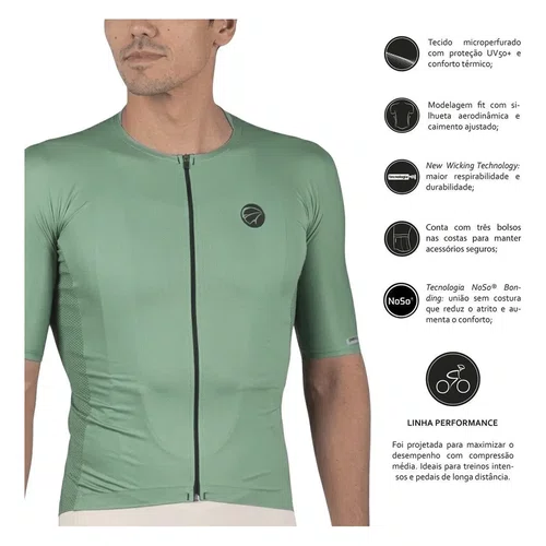 Camisa Ciclismo Mauro Ribeiro Linea Masculino Verde