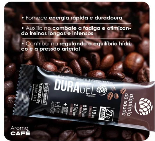 Carbo Gel Duragel 40G de Carboídrato Sabor Café