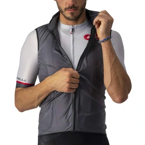 Colete de Ciclismo Corta Vento Casttelli Aria Vest - Cinza
