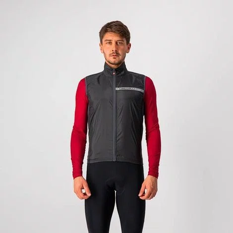Colete Castelli Squadra Stretch Vest Light Preto/Cinza