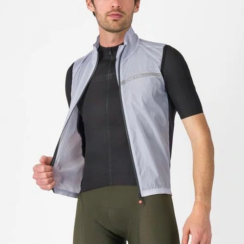 Colete de Ciclismo Castelli Squadra Stretch Vest Prata/Preto