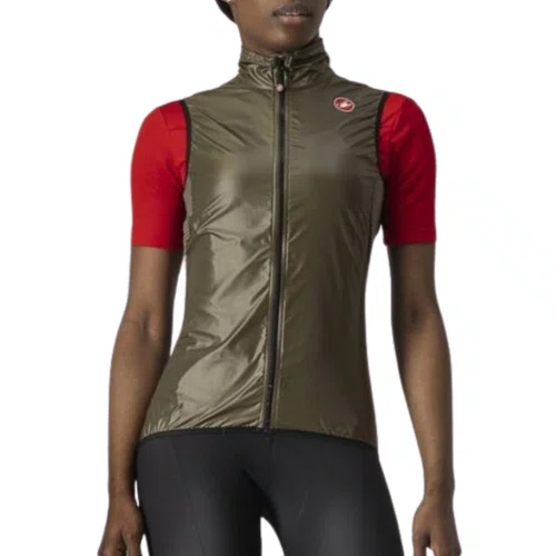 Colete de Ciclismo Corta Vento Castelli Aria Feminino Marrom