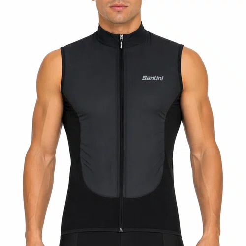 Colete Santini Latam Gravel Trail Wind Vest Preto