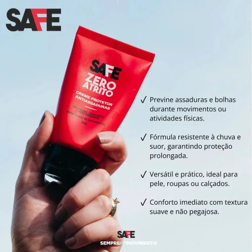 Creme Protetor Zero Atrito Safe Runners - Previne Bolhas 60g