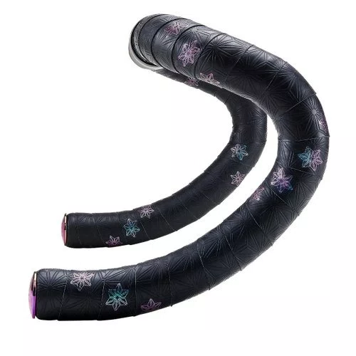 Fita Guidão Supacaz Preta Estrela Oil Slick Plugs Oil Slick
