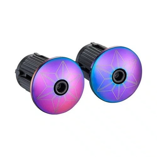 Fita Guidão Supacaz Preta Estrela Oil Slick Plugs Oil Slick