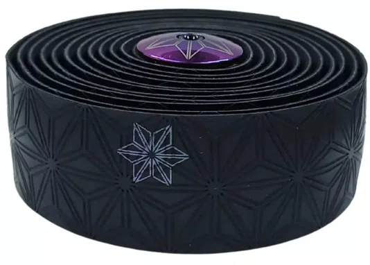 Fita Guidão Supacaz Preta Estrela Oil Slick Plugs Oil Slick