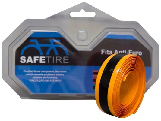 Fita Protetora Anti Furo Para Bicicleta 23Mm Laranjada