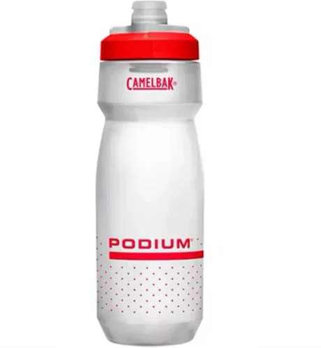 Garrafa De Ciclismo Camelbak Podium Chill Branco E Vermelho 710Ml