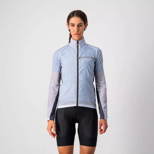 Jaqueta Castelli Corta Vento Feminino Squadra Stretch Prata