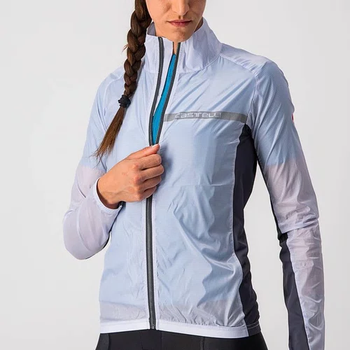 Jaqueta Castelli Corta Vento Feminino Squadra Stretch Prata