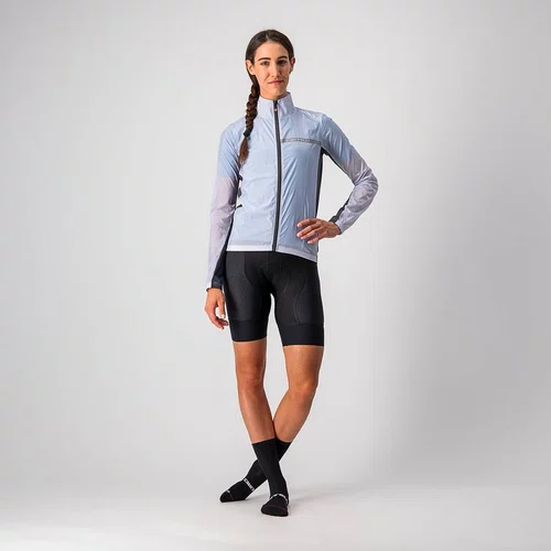 Jaqueta Castelli Corta Vento Feminino Squadra Stretch Prata