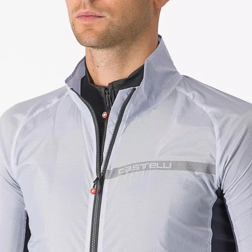 Jaqueta Castelli Corta Vento Masculino Squadra Stretch Prata