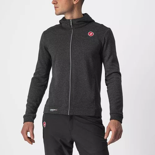 JAQUETA CASTELLI MILANO FULL ZIP FLEECE MELANGE LIGHT BLACK