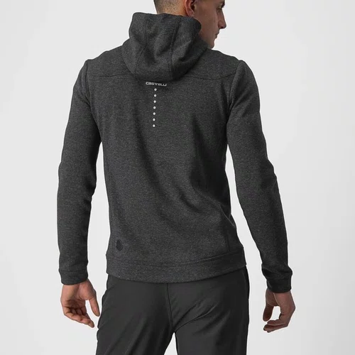 JAQUETA CASTELLI MILANO FULL ZIP FLEECE MELANGE LIGHT BLACK