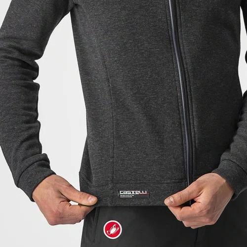 JAQUETA CASTELLI MILANO FULL ZIP FLEECE MELANGE LIGHT BLACK