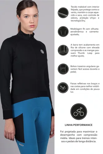 JAQUETA MAURO RIBEIRO FEMININA TRAINING THERMAL PRETA
